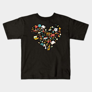 School Kawaii Heart Kids T-Shirt